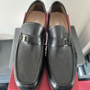 Salvatore Ferragamo Black Leather Loafers Slip-On